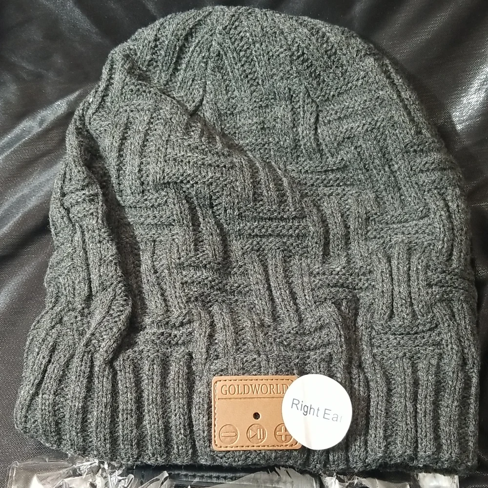 Gold World Beanie Hat with Play Capability & Arm Band for the Phone